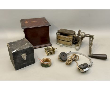 A small group of Marconi and other telegraph / wireless equipment and parts, early 20th century - including a Marconi's Wirel