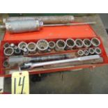 LOT OF SOCKETS, w/ box, assorted