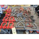 LOT OF SHACKLES & EYE BOLTS, assorted