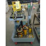 ELECTRIC HYDRAULIC PUMP, ENERPAC MDL. PUJ1201B, 1/2 HP single phase, w/ (6) assorted cylinder