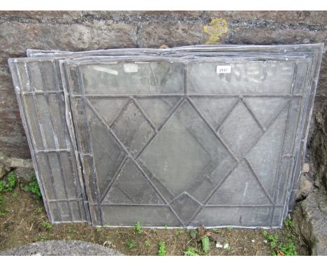 Ten reclaimed leaded light windows, varying sizes and design 