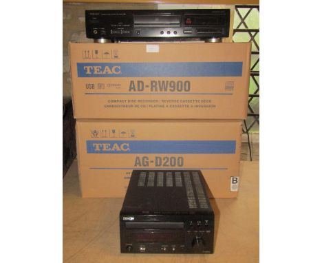 Teac hi-fi separates system comprising compact disc player P-1160D, compact disc recorder/reverse cassette deck, AD-RW900, am