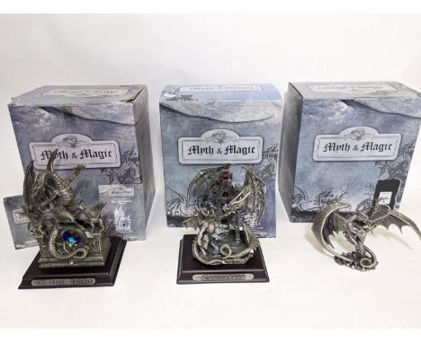 3 large 'Myth and Magic' figures including Contenders 177/500, The Light Catcher' 127/500 and 'The Sky King', all boxed with 