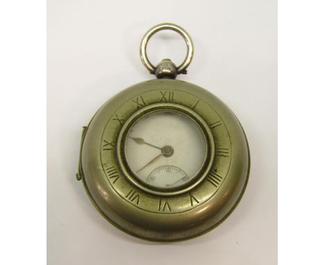 Late 19th century silver Lever pocket watch, the enamel dial with subsidiary second dial Roman numerals, 5 cm case, not curre