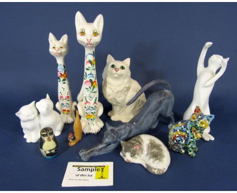 A Royal Doulton model of a seated long furred white cat, a further Royal Doulton model of a cat from the Images series - Shad