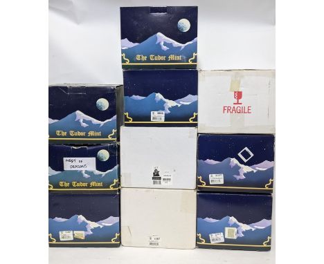 A large collection of 10 medium sized 'Myth and Magic' figures by The Tudor Mint, all boxed with packaging, including 'Dragon