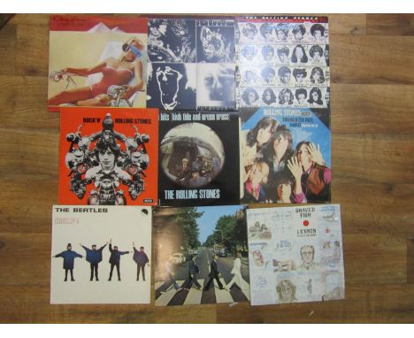 A collection of Rolling stones, The Beatles and John Lennon (Plastic Ono Band) to include Some Girls, Emotional Recue, Throug