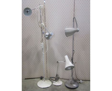 An anglepoise table lamp together with two standard lamps of varying design (AF) 