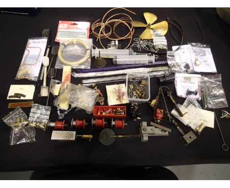 Selection of steam fittings, Lubricator, gauge, copper pipe and cutter and bender, glass cutter and gauge glass etc, mostly n