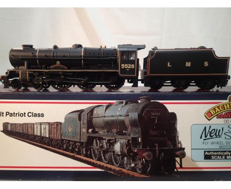 Bachmann OO gauge, 31-202, Patriot, 5526, Morecombe &amp; Heysham, LMS lined black, excellent condition, storage wear to box.