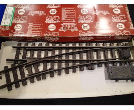 G scale L.G.B 1615, left hand point, 440mm, 22.5 degrees, curve, good condition, requires cleaning, box is poor. UK P&amp;P G