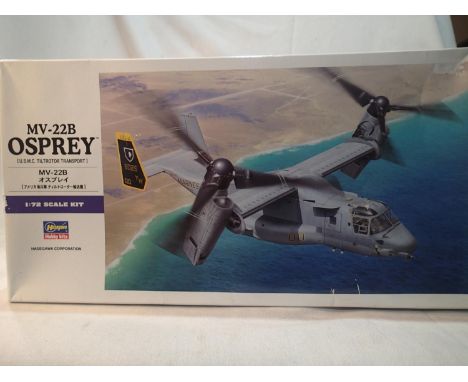 Hasegawa 1/72 scale kit of MV-22B Osprey, complete, excellent condition. UK P&amp;P Group 1 (£16+VAT for the first lot and £2