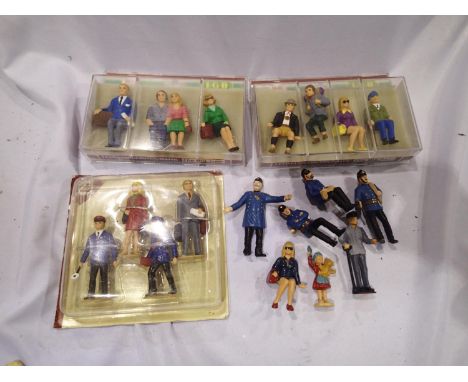 G scale L.G.B three boxed figure sets, 51420 four seated passengers, 52390 four seated passengers, four standing staff/passen