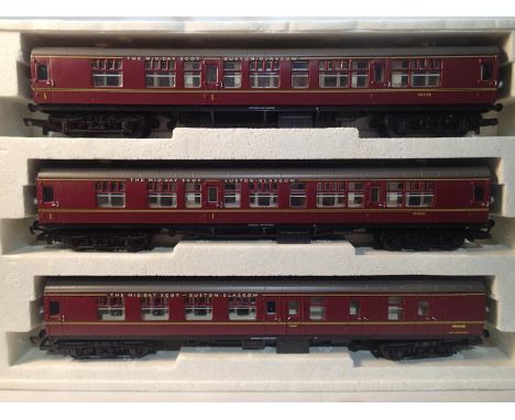 Hornby OO, The Mid-Day Scot three coach pack, ex train pack, excellent condition, poly tray only. UK P&amp;P Group 1 (£16+VAT