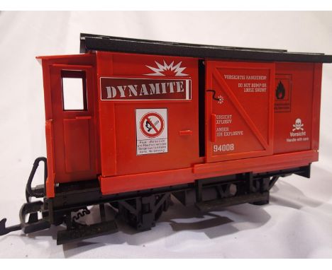 G scale L.G.B 94008 exploding dynamite van, brown, excellent condition, box with wear. UK P&amp;P Group 2 (£20+VAT for the fi