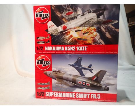 Two Airfix 1/72 scale kits, Nakajima B5N2 Kate, and Supermarine Swift FR5, both sealed, new. UK P&amp;P Group 1 (£16+VAT for 
