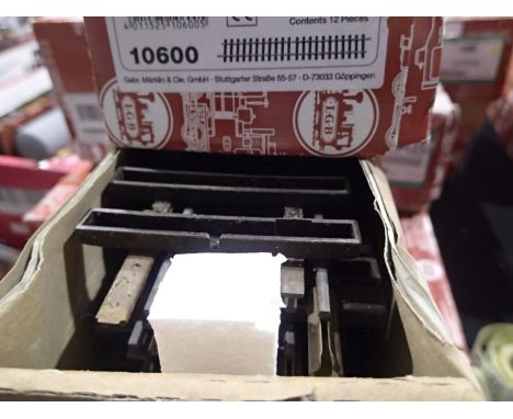 G scale L.G.B 10600 box of twelve 600 mm lengths of track, good condition, requires cleaning, box is fair. UK P&amp;P Group 3