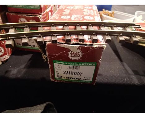 G scale L.G.B 11000 box of twelve radius 1 curves, 30 degrees track, good condition, requires cleaning, box is fair. UK P&amp