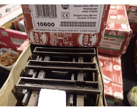 G scale L.G.B 10600 box of twelve 600 mm lengths of track, good condition, requires cleaning, box is fair. UK P&amp;P Group 3