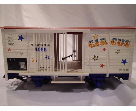 G scale L.G.B 4036 circus wagon, excellent condition, box with wear. UK P&amp;P Group 2 (£20+VAT for the first lot and £4+VAT