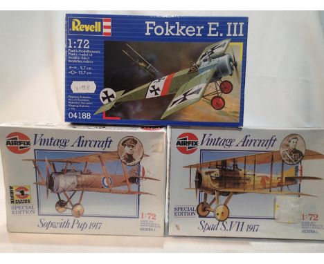 Three Airfix/Revell 1/72 scale aircraft kits, sealed as new, storage wear to boxes. UK P&amp;P Group 1 (£16+VAT for the first