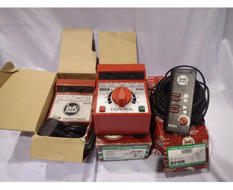 G scale L.G.B controllers and transformer, 50110, 50070, 50105, untested, very good condition, boxes with wear. UK P&amp;P Gr