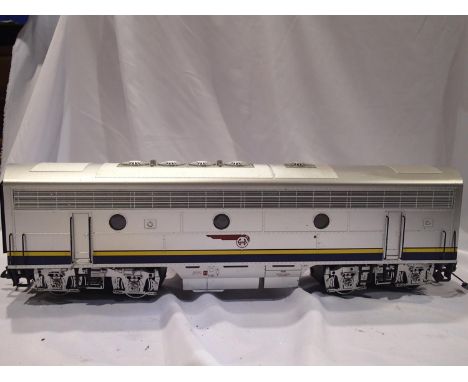 G scale L.G.B 20586 Santa Fe F7 B unit, blue silver, sound, unpowered, box with wear. UK P&amp;P Group 2 (£20+VAT for the fir