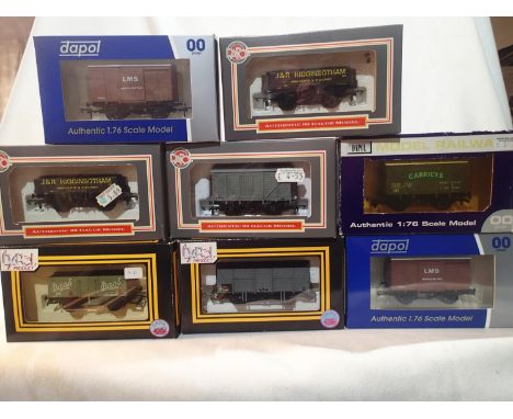 Eight Dapol OO gauge wagons, mostly excellent condition, wear to boxes. UK P&amp;P Group 1 (£16+VAT for the first lot and £2+