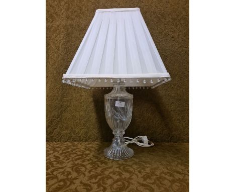 Large cut glass table lamp.