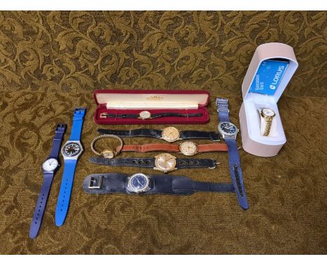 Ingersoll, Avia,Timex and continental gents automatic watches.  Swatch, Summit, Sekonda and Lorus quartz watches.