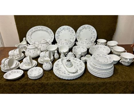 Comprehensve dinner and tea service Wedgwood April Flowers to include lidded tureens, dinner, side and tea plates, suacers, t