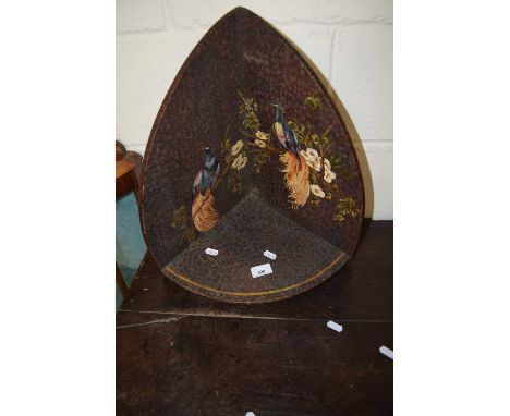Small wall bracket shelf decorated with tropical birds