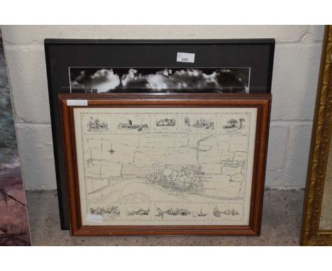 Jerzy Konstantynowicz - Photographic print of a terraced street together with a framed map of Leigh (2)