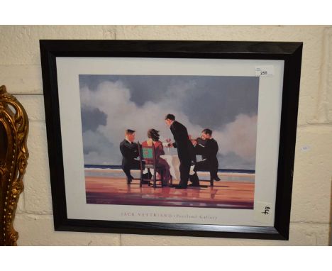 Reproduction coloured print after Jack Vetriano from the Portland Gallery