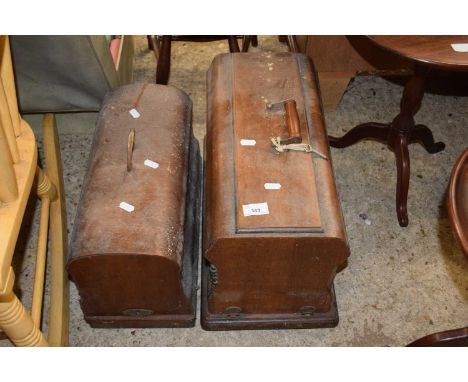 Two vintage sewing machines