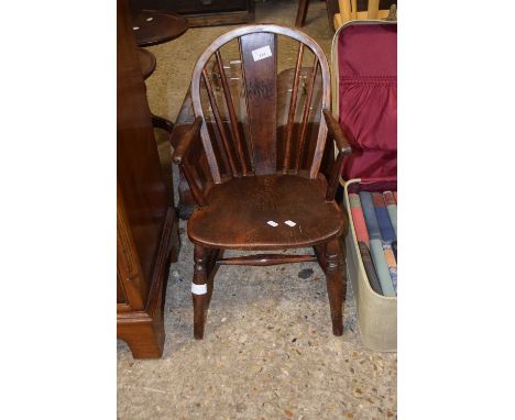 Victorian elm seated stick back child's chair