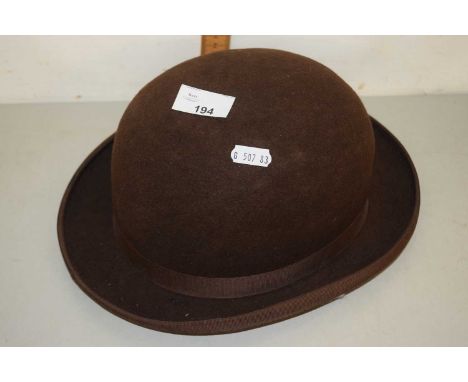 A vintage brown bowler hat by Failsworth