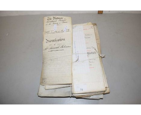 A group of various vintage deeds and documents, some relating to land and premises at Beaconsfield, Buckinghamshire