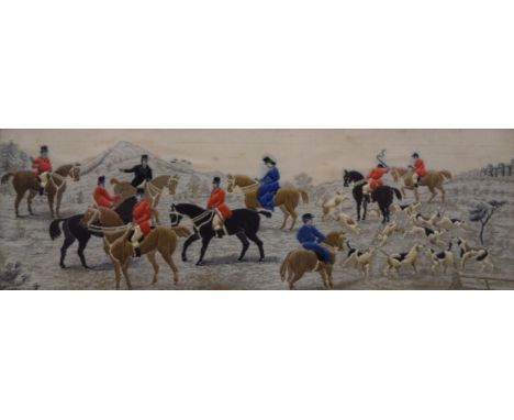 A stevengraph of The Meet, framed and glazed. 23 x 16 cm overall