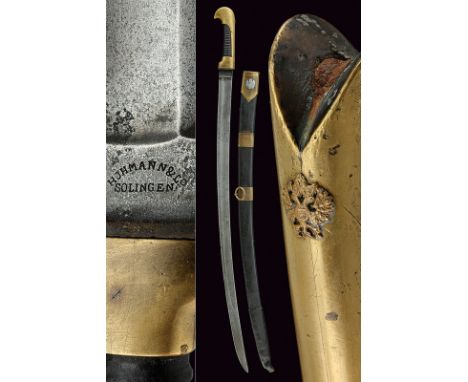 A trooper's shasqua dating: late 19th Centuryprovenance: RussiaWide, curved, single -and false-edged blade, with fuller, mark