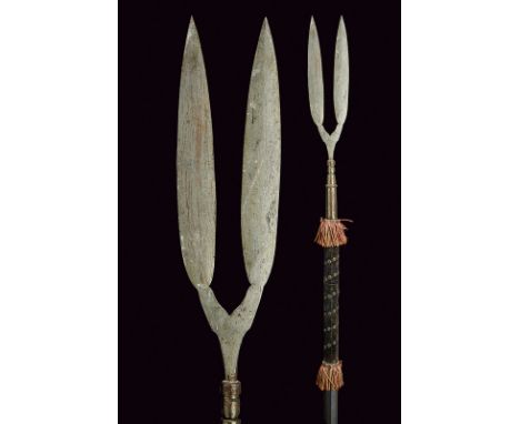 A fork dating: 18th Centuryprovenance: EuropePronged cusp with straight, leaf-shaped blades of lenticular section, joined at 