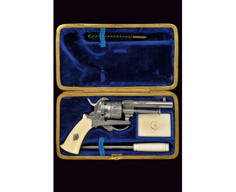 A luxury pin-fire revolver in cigar case dating: third quarter of the 19th Centuryprovenance: FranceOctagonal, rifled, 5 mm c