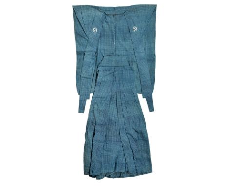 A samurai dress dating: 19th Centuryprovenance: JapanConsisting of kataginu and hakama of light blue fabric with white dots. 