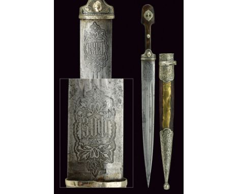 A cossacks kindjal dating: circa 1900provenance: CaucasiaStraight, double-edged blade with double fuller at the centre and ot