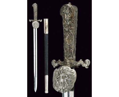 A hunting hanger dating: last quarter of the 19th Centuryprovenance: GermanyStraight, single -and false-edged blade with cent