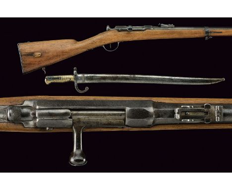 A needle-fire Chassepot rifle dating: third quarter of the 19th Centuryprovenance: FranceRound, rifled, 11 mm cal. barrel wit