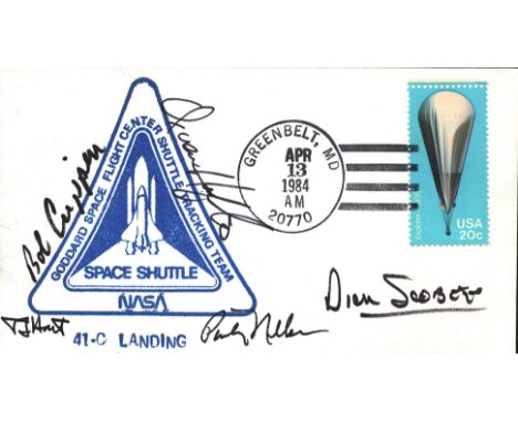 Astronauts&nbsp; Robert L. “Crip” Crippen, Francis R. “Dick” Scobee,&nbsp; Terry J. “TJ” Hart, James D. “Ox” Van Hoften and G
