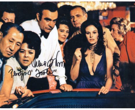 007 James Bond movie Diamonds are Forever 8x10 colour casino scene photo signed by actress Lana Wood as Plenty O'Toole.  Good