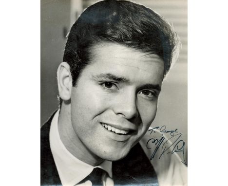 Cliff Richard signed 10x8inch black and white vintage photo. Dedicated.  Good condition . All autographs come with a Certific