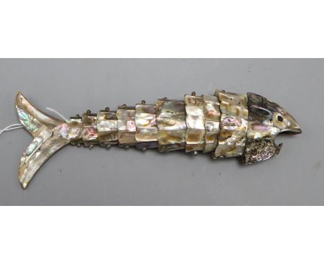 A mother of pearl articulated fish